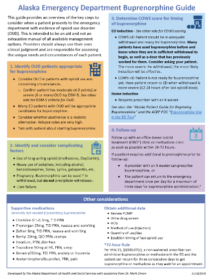 Alaska Emergency Department Buprenorphine Guide
